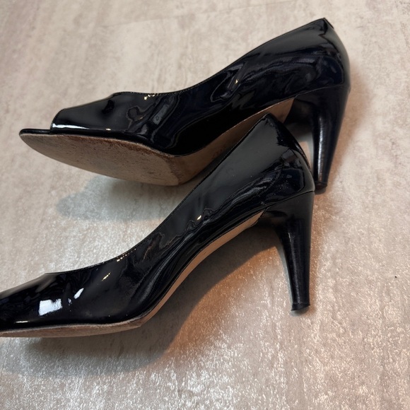 Via Spiga open toe heels black leather pump - Picture 8 of 14